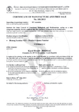 Certificate of manufacture and free sale - Biomag Lumina VET